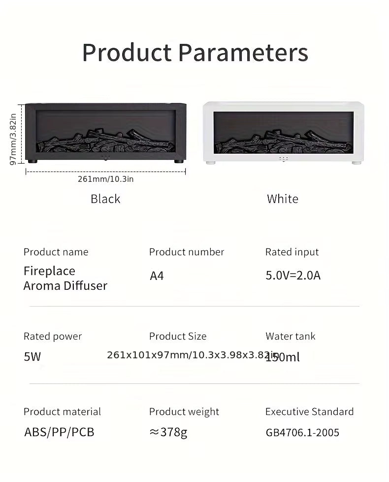 LED Fireplace Aroma Diffuser